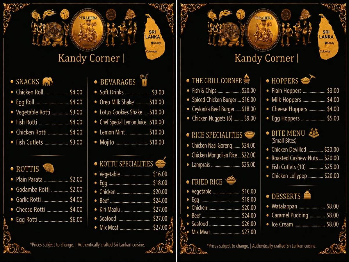 Kandy Corner меню