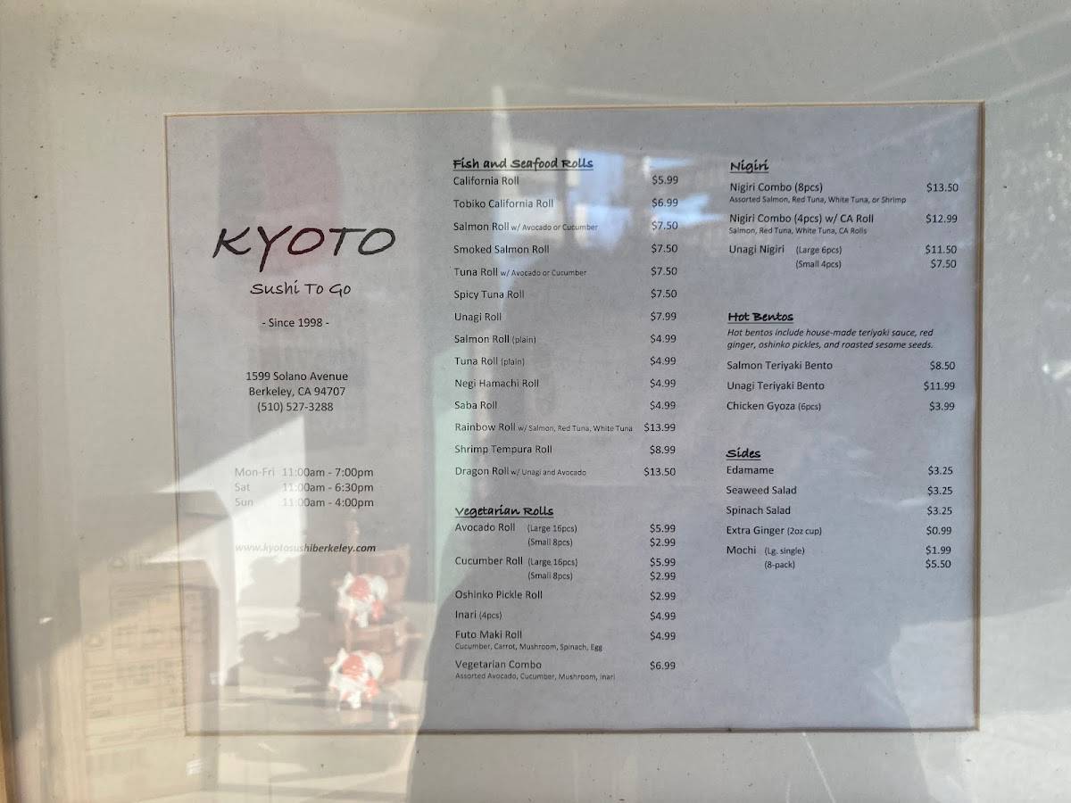 Kyoto Sushi меню