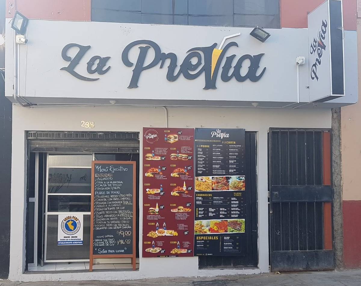 LA PREVIA HUACHO меню