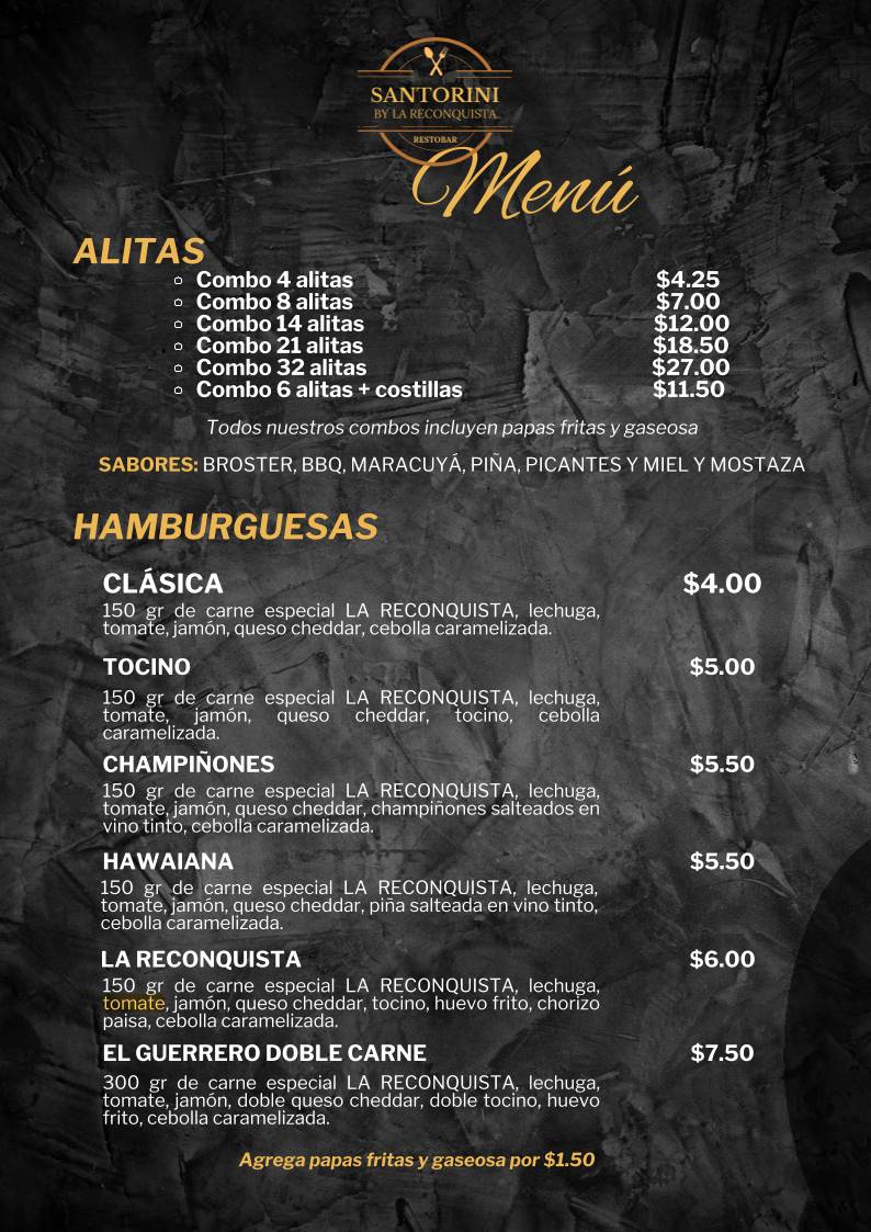LA RECONQUISTA RESTOBAR меню