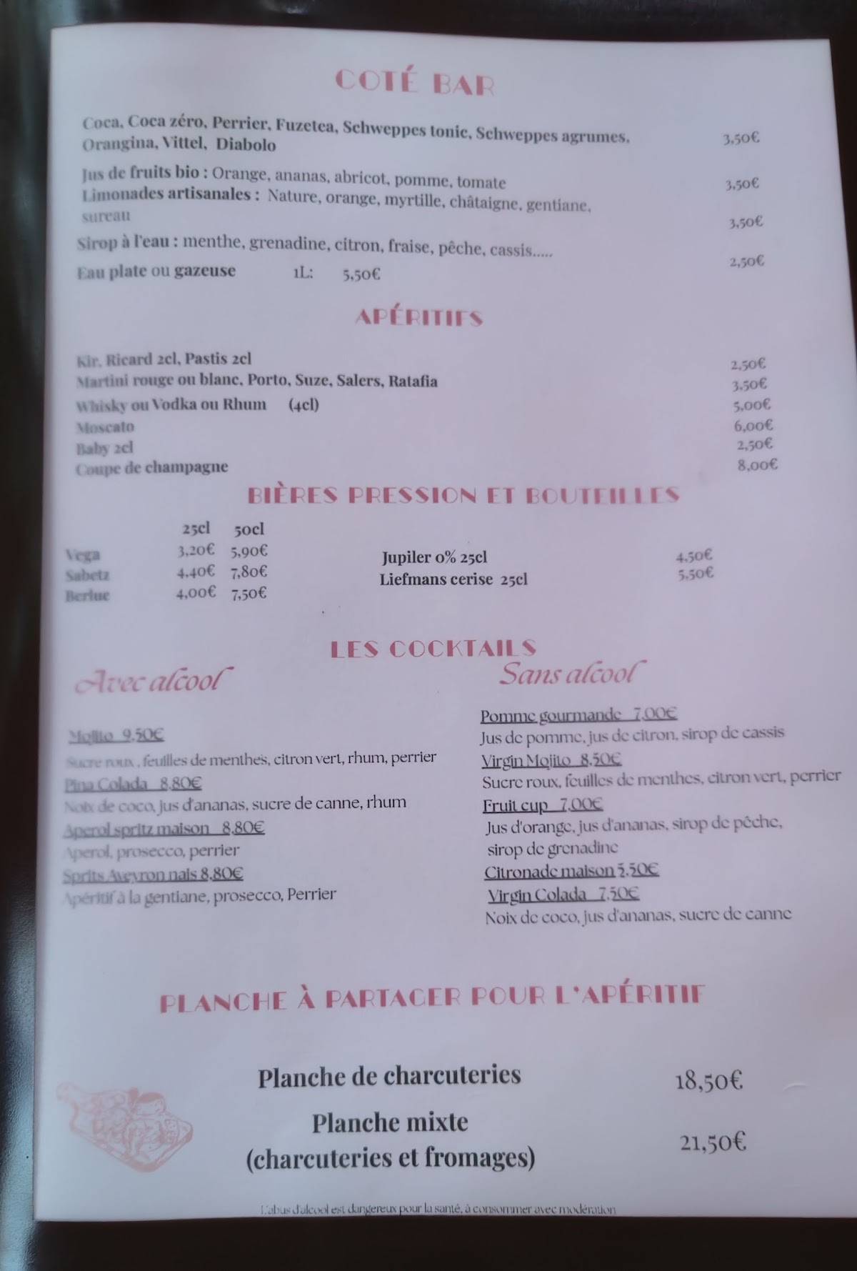 L'Aubrac Rodez меню