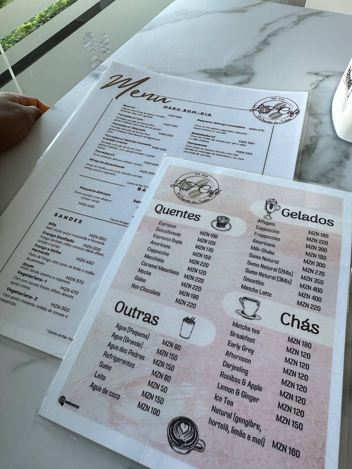 LF Café меню