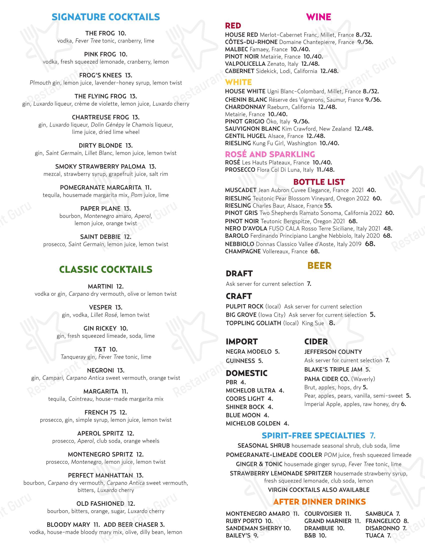 La Rana Bistro в Декоре - Lunch Menu