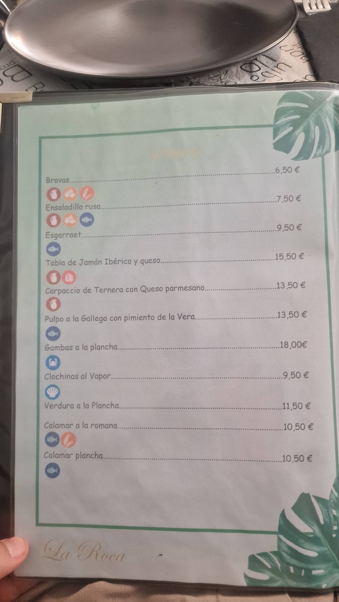 La Roca меню