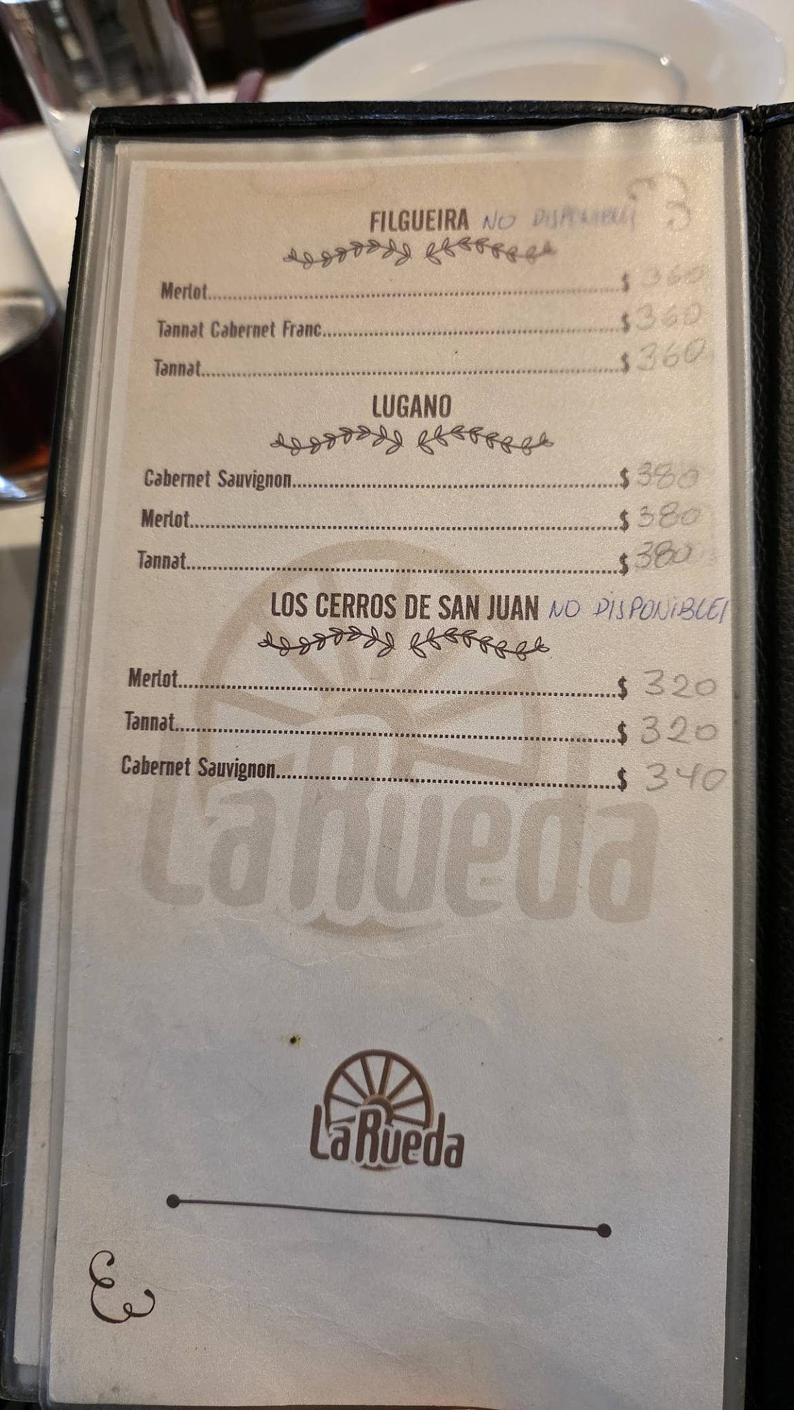 La Rueda меню