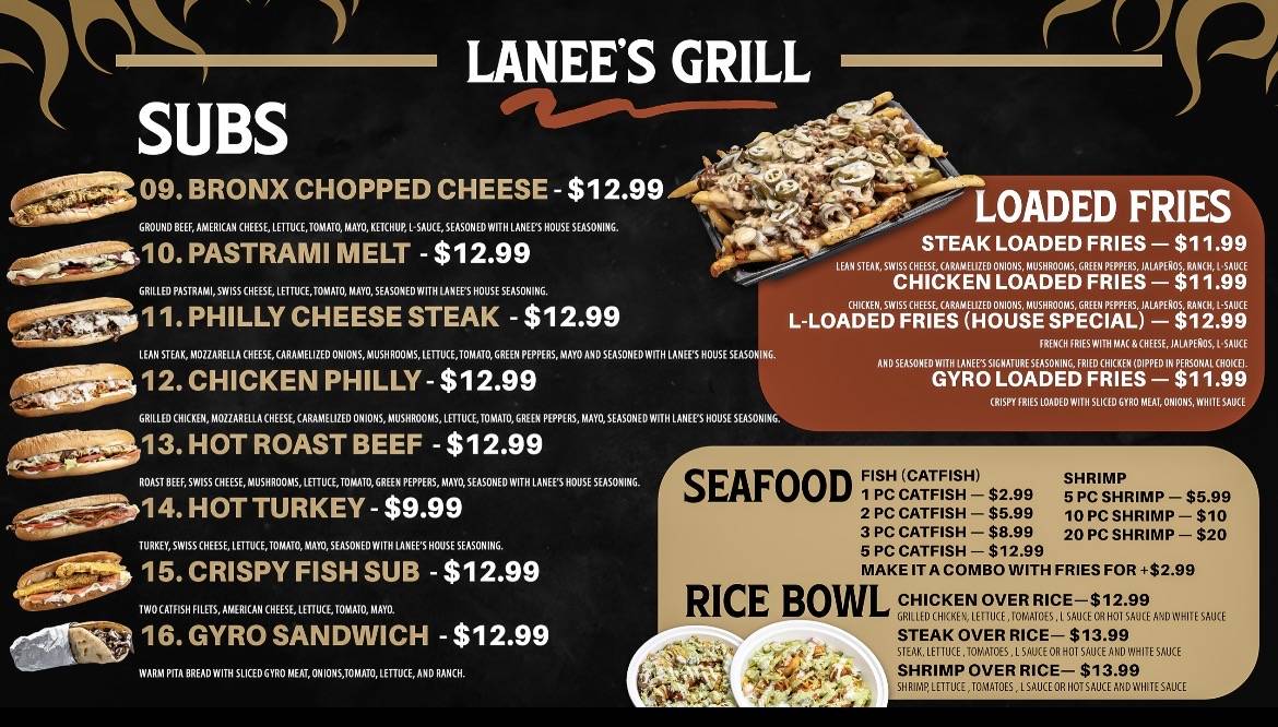 Lanee's Grill меню