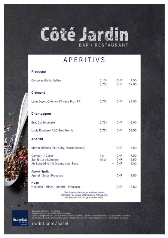 Le Bar меню