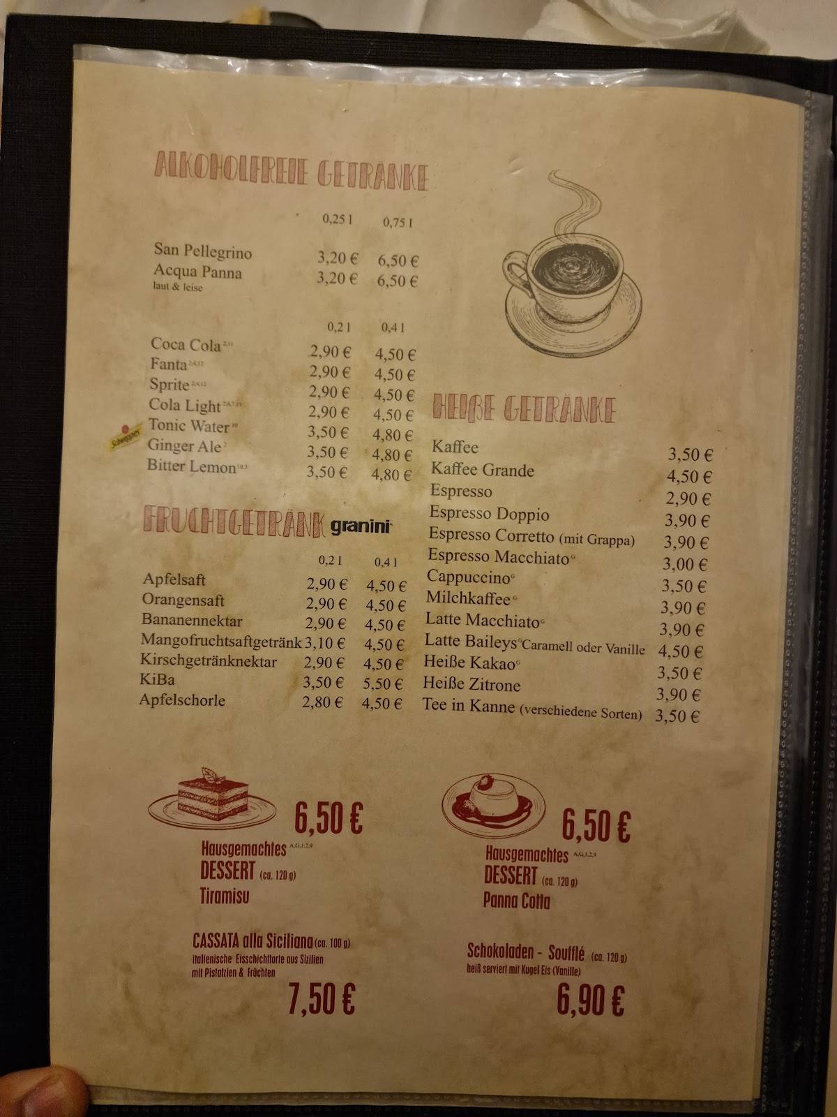 Stella Ristorante меню
