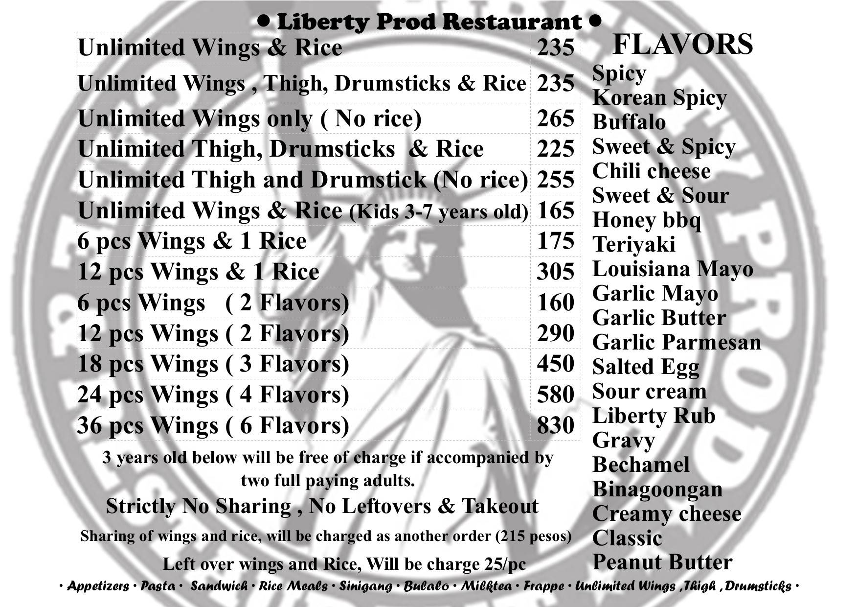 Liberty Prod Restaurant меню