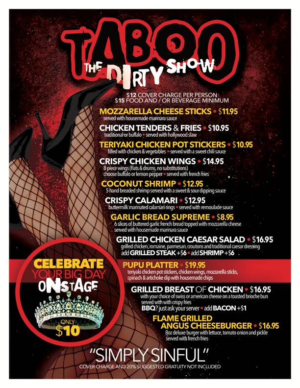 Lips Drag Queen Show Palace, Restaurant & Bar меню