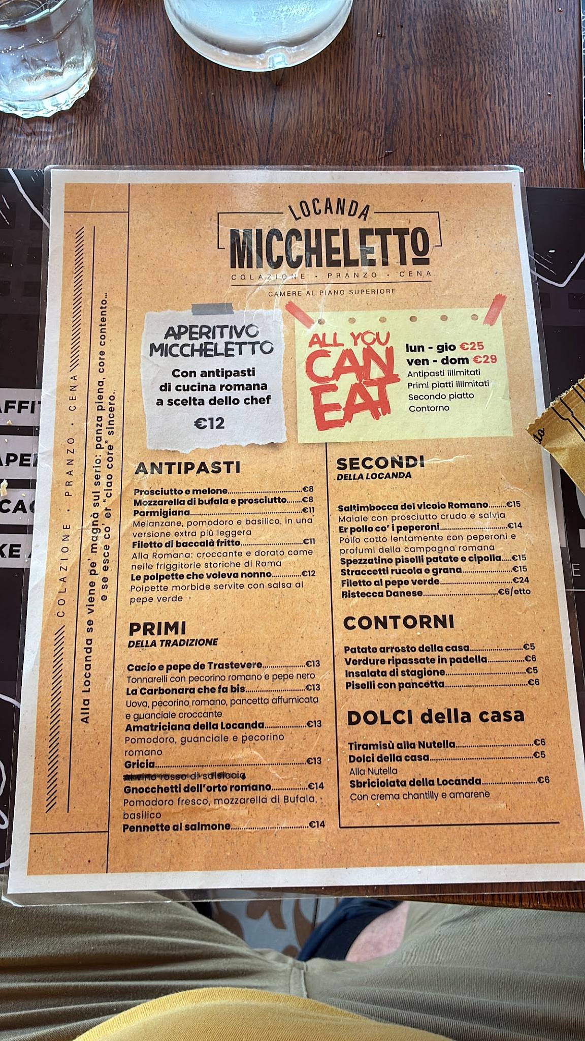 Locanda Miccheletto меню