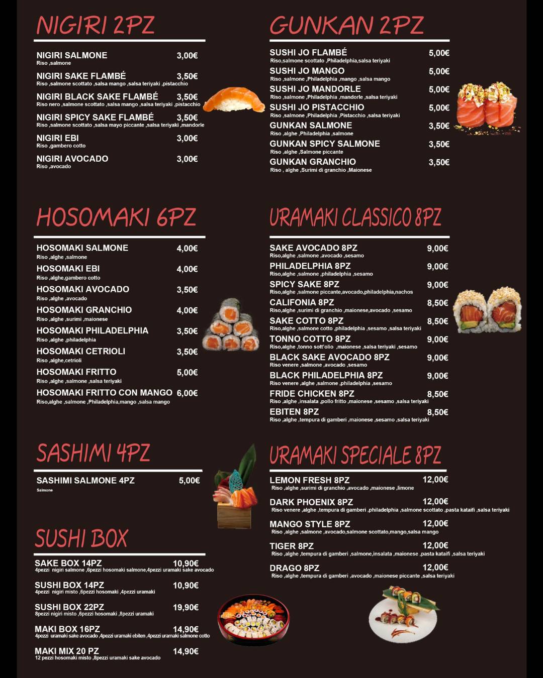 Lucky Poke e Bubble Tea меню