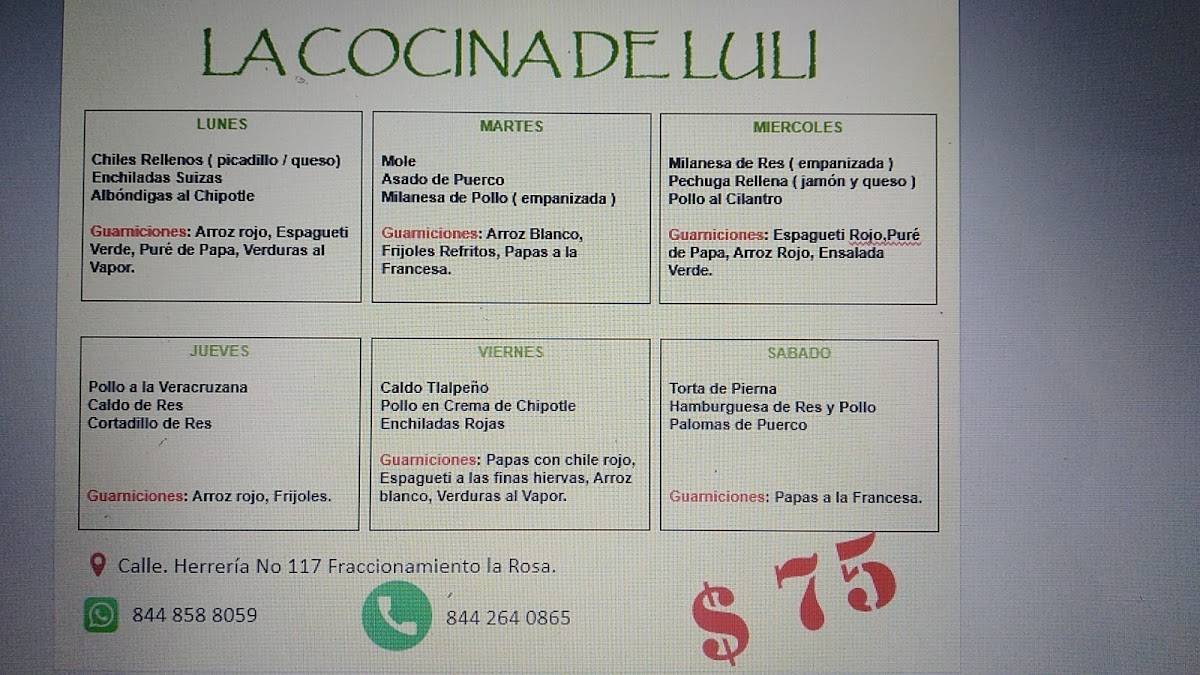 LULIS RESTAURANTE меню