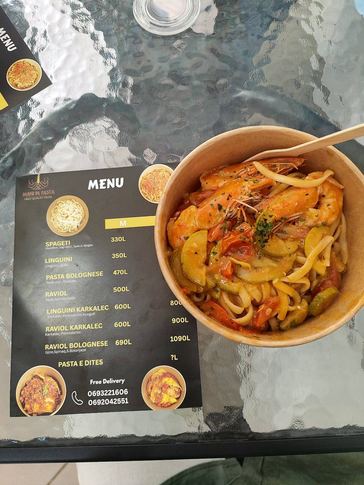 MANI IN PASTA меню
