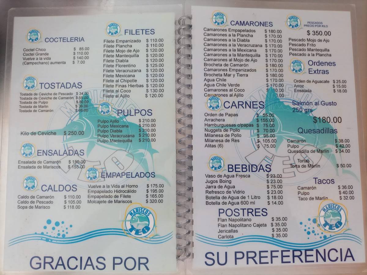 MARISCOS TEO меню