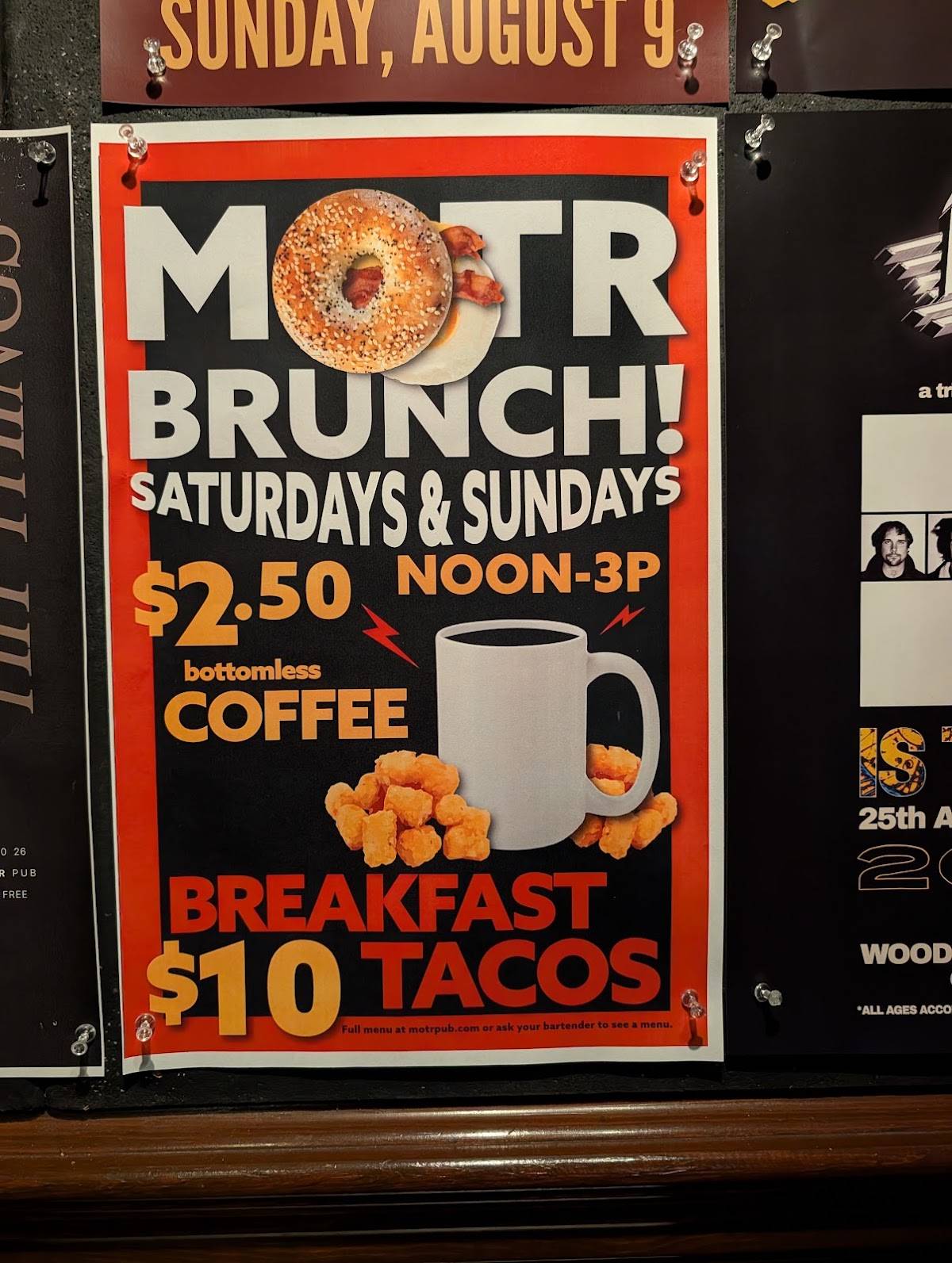 MOTR Pub меню