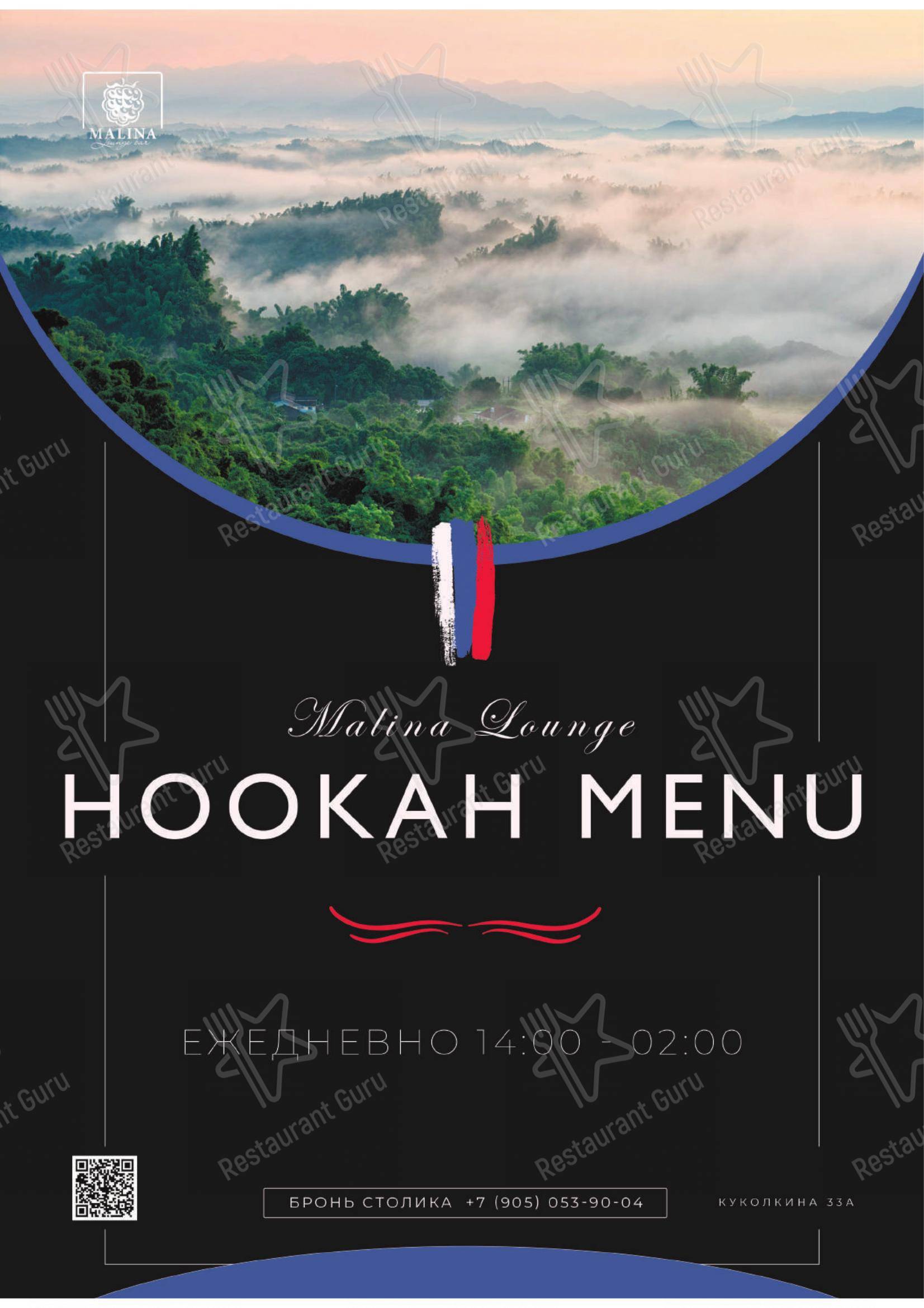 菜单 паба и бара Malina lounge в Воронеже