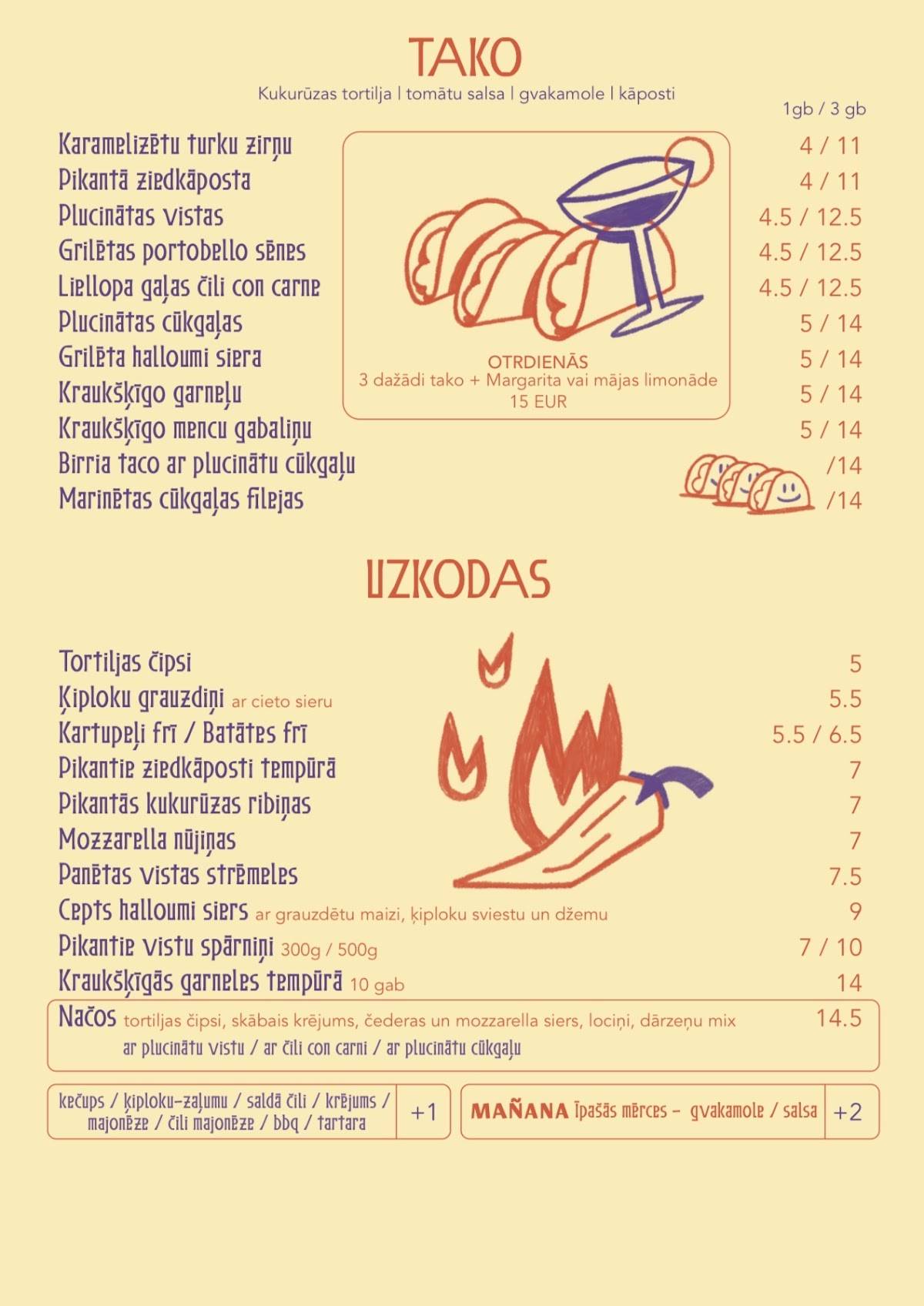 Mañana меню