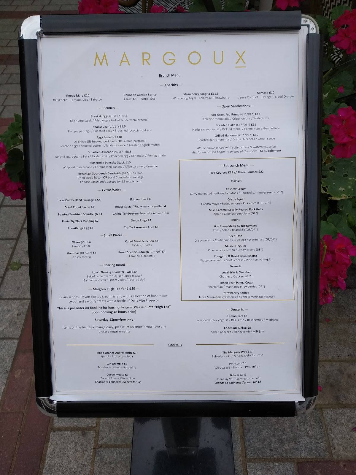 Margoux меню