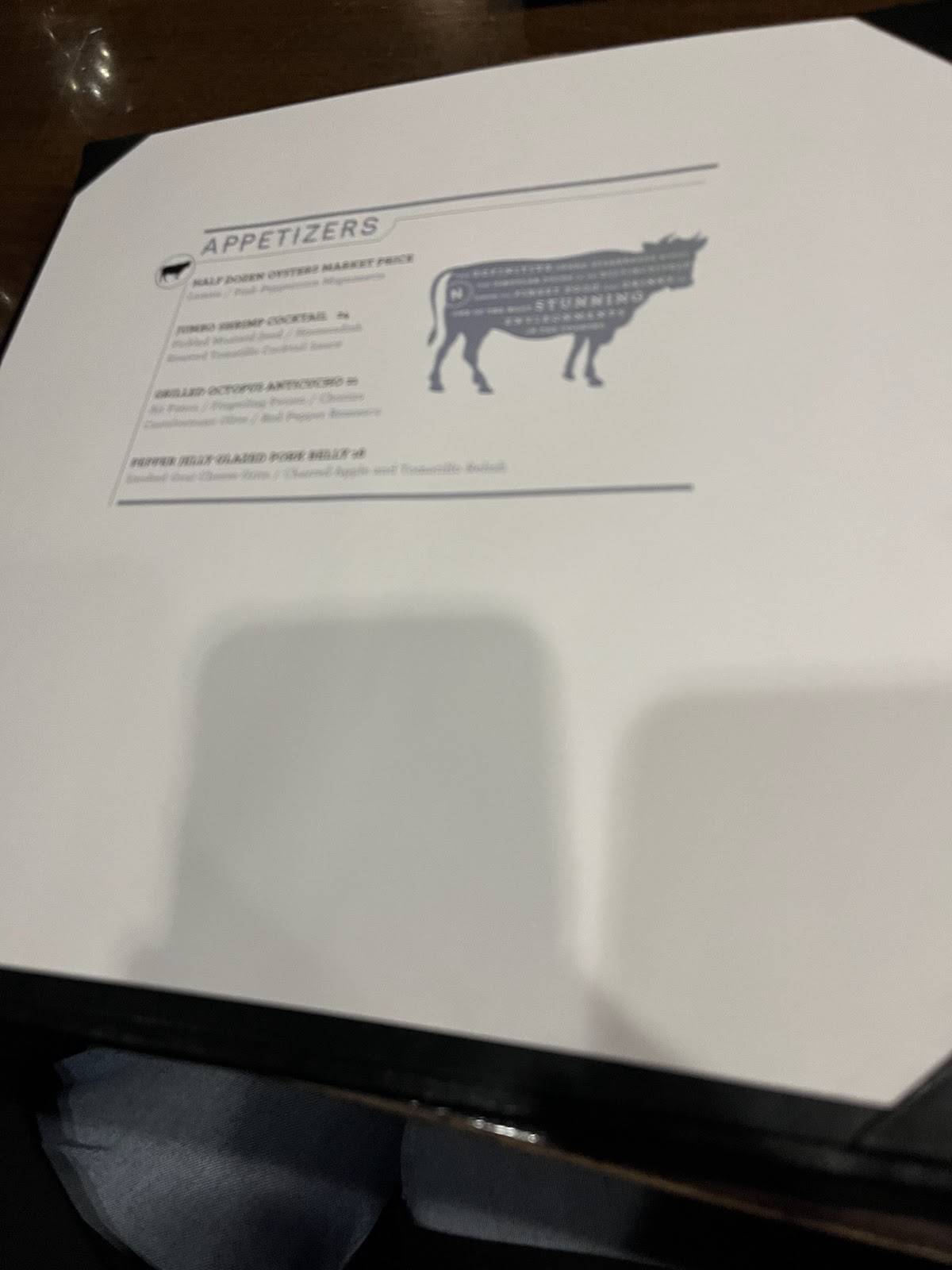 The Narrows Steakhouse меню