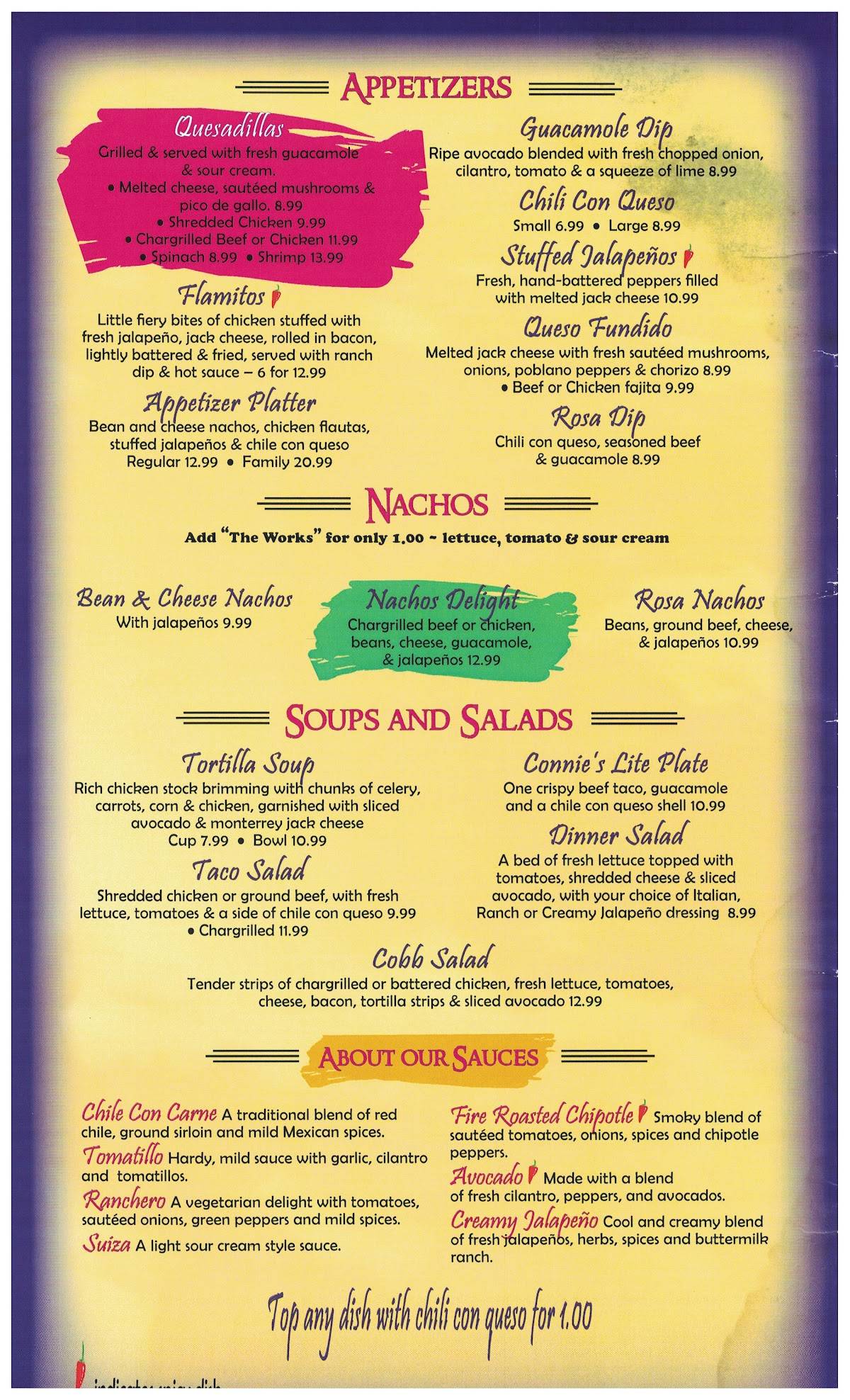 Mesa Rosa Mexican Restaurant меню