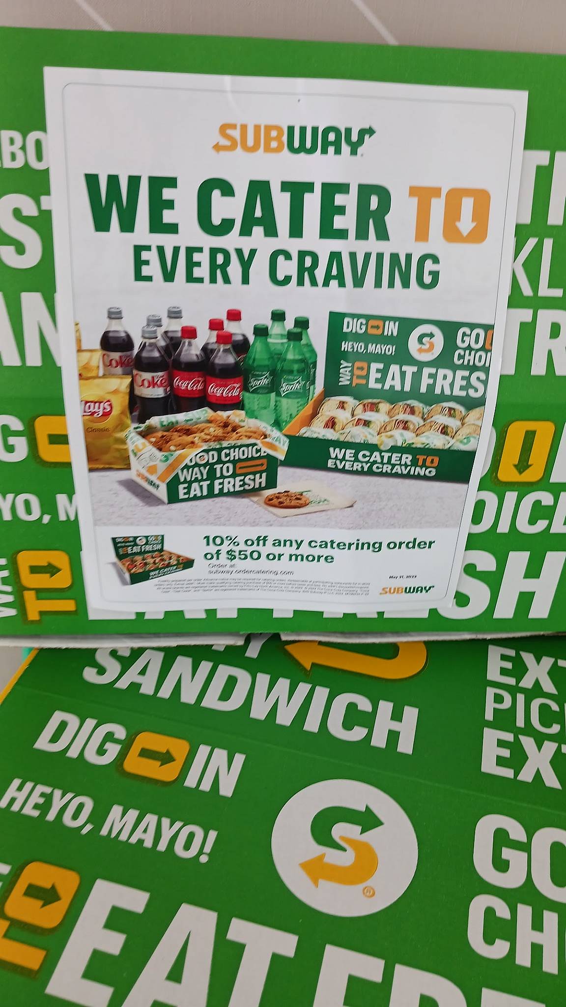 Subway меню