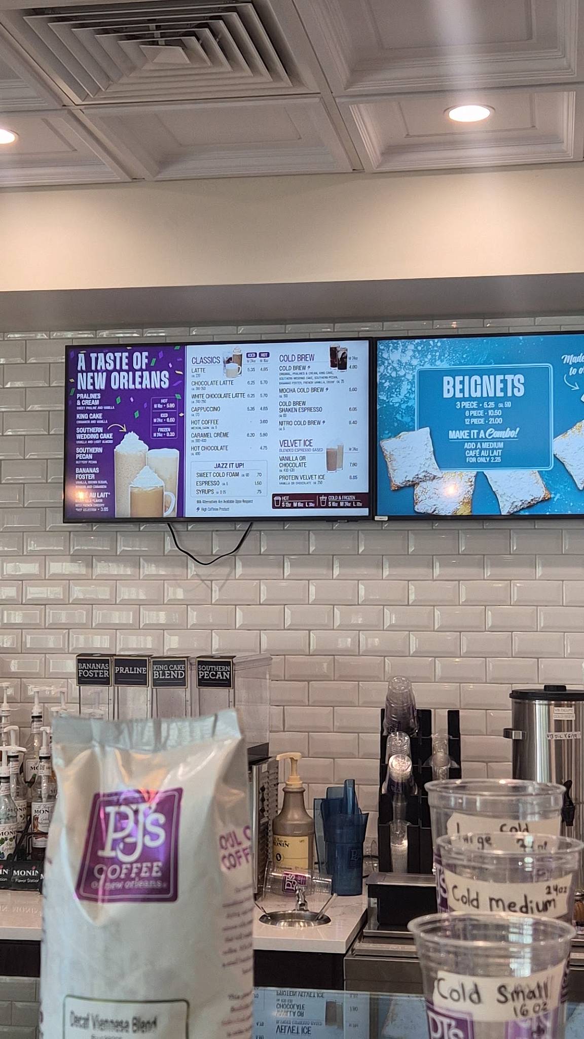 PJ's Coffee меню