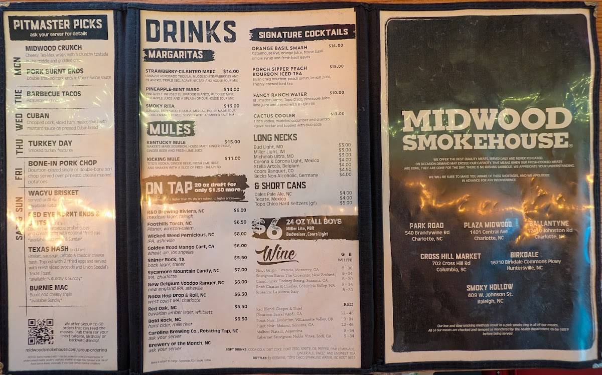 Midwood Smokehouse меню