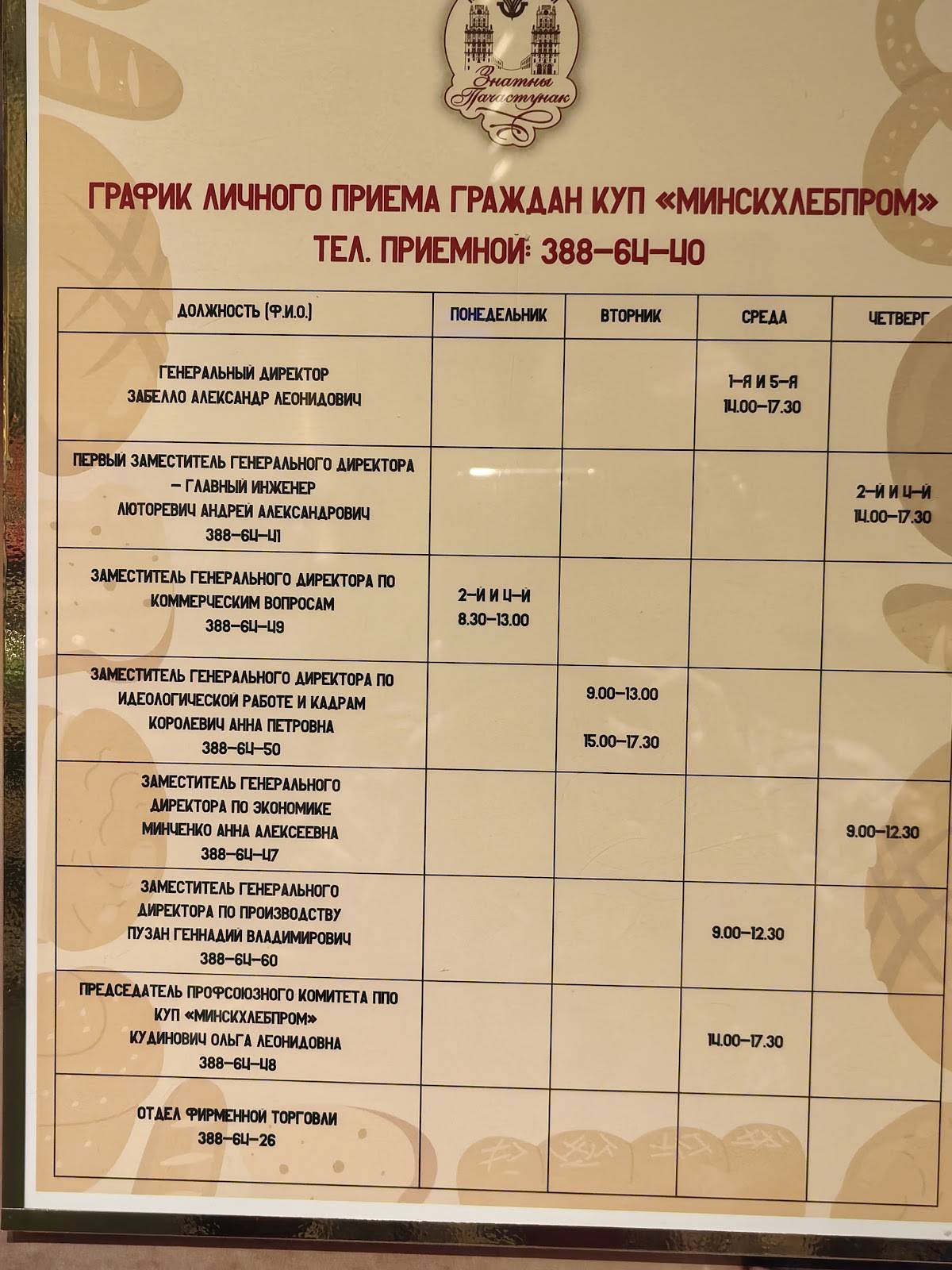 Bakery No.2 меню