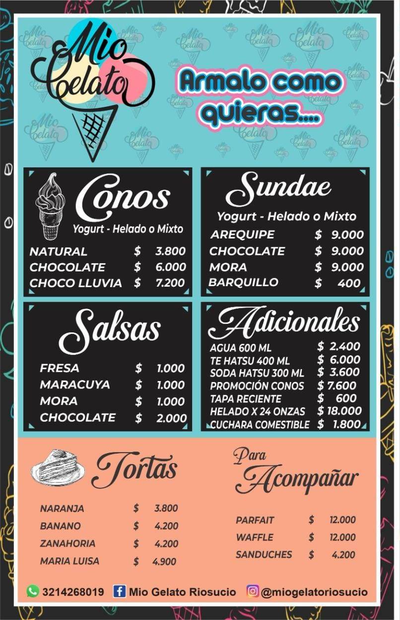 Mio Gelato Riosucio меню