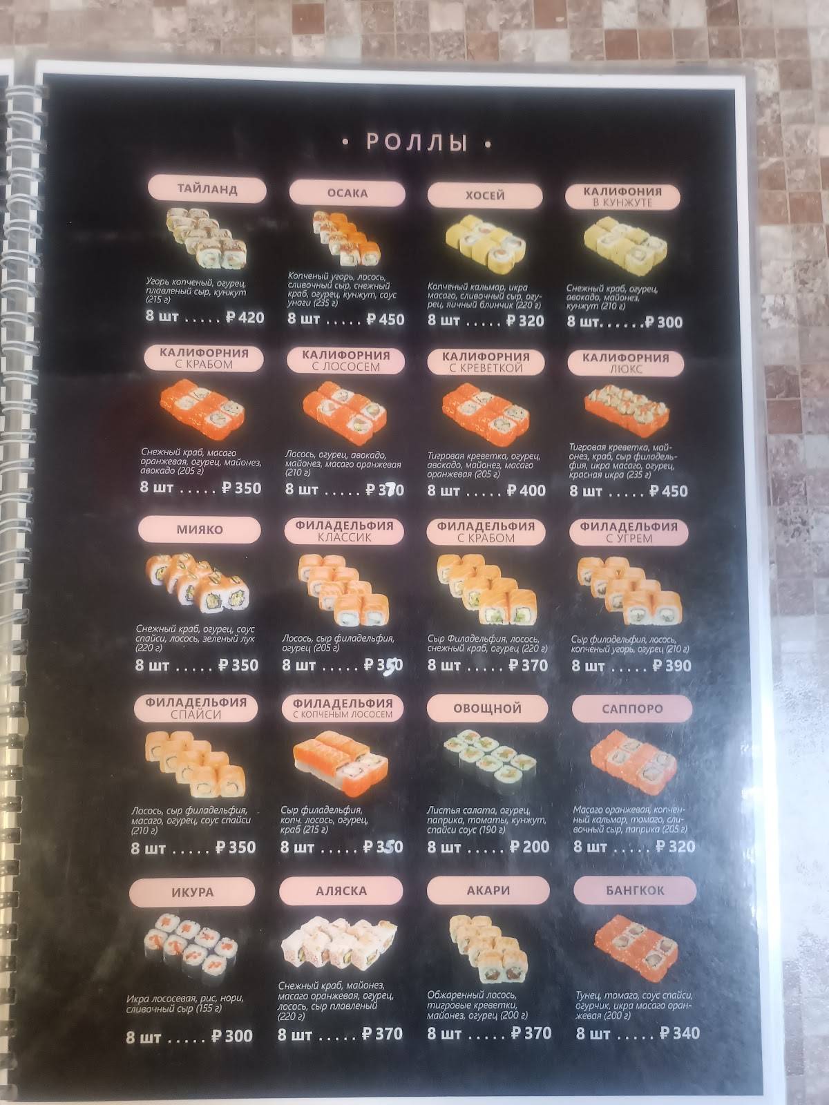 Мицуба меню