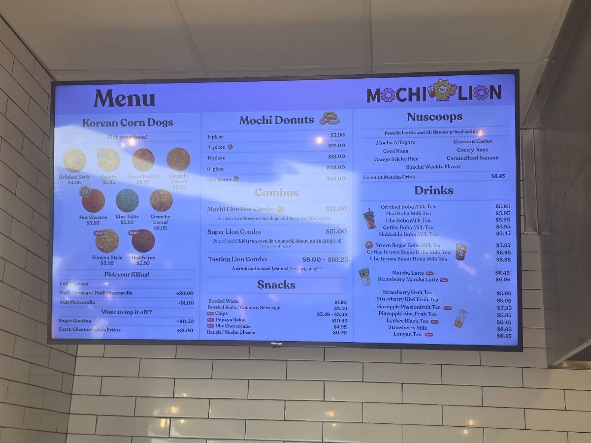 Mochi Lion Riverside меню