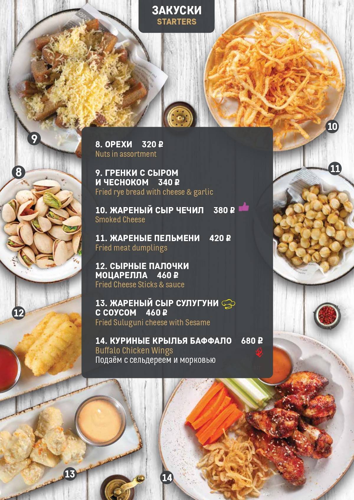 Молли Мэлоун меню