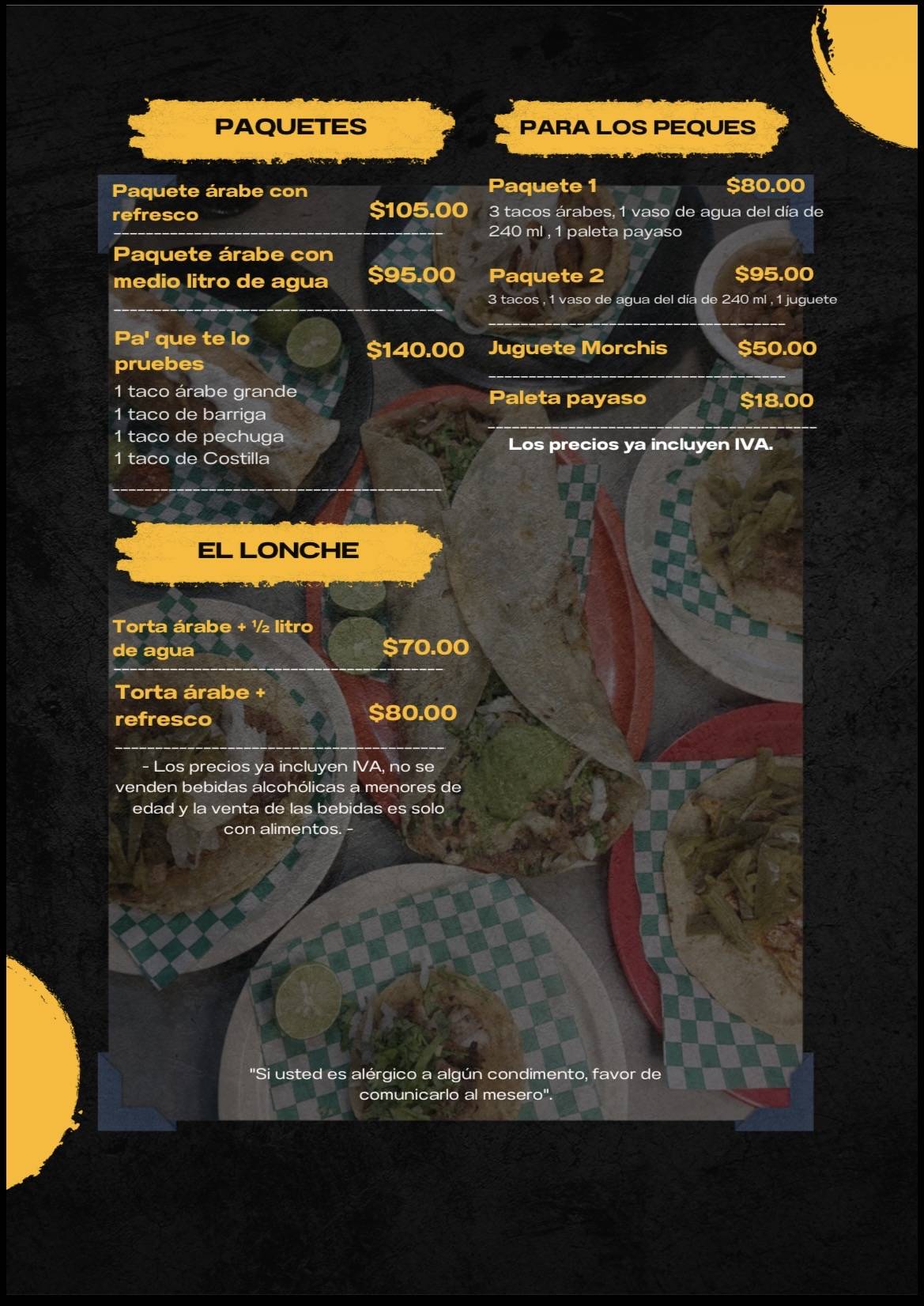 Morchis (tacos árabes) меню