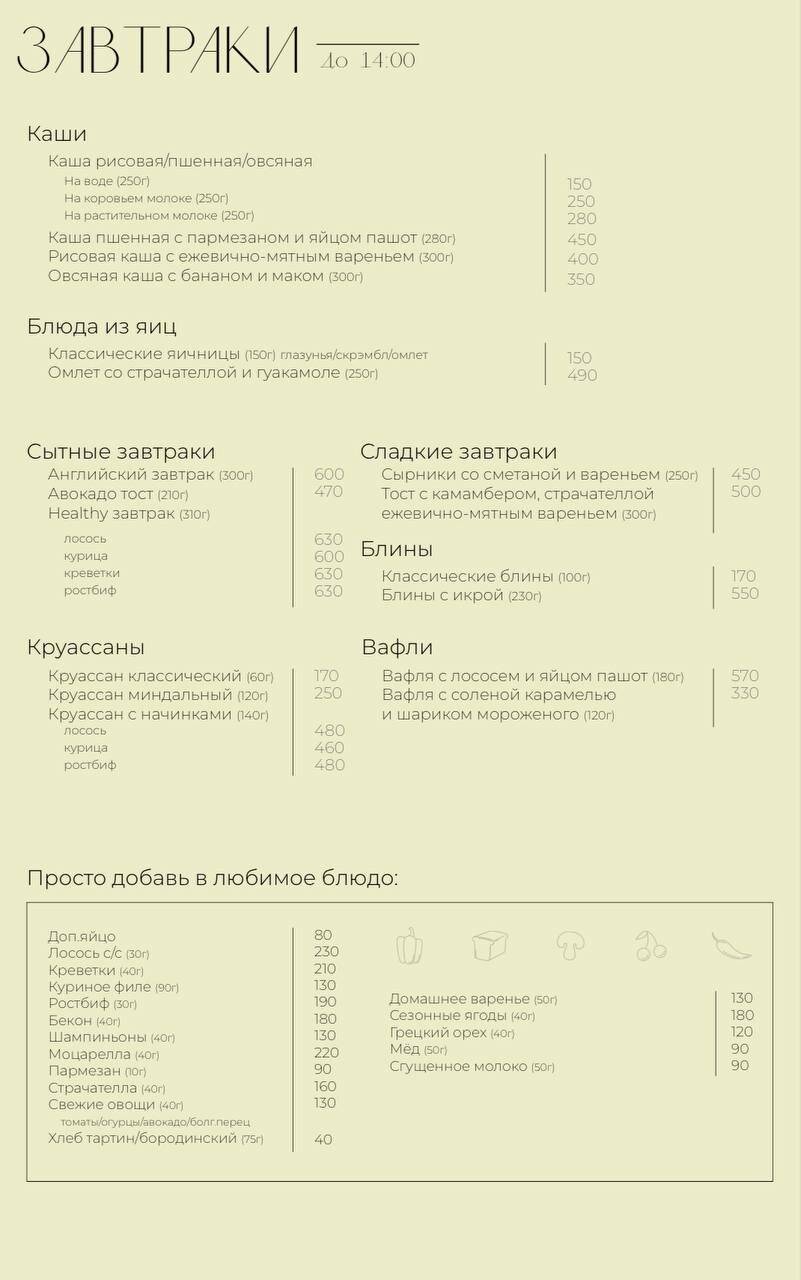 Чайкоффский меню