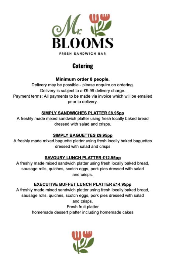 Mr. Blooms Sandwiches (Ledbury) меню
