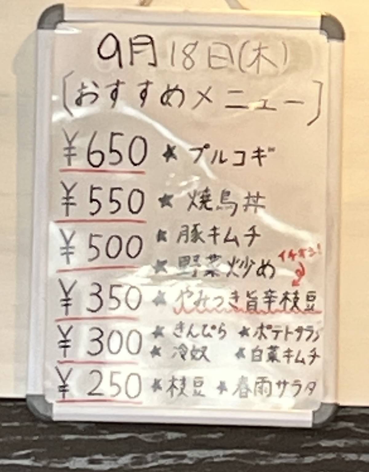 Nidaime Fujin Raijin меню