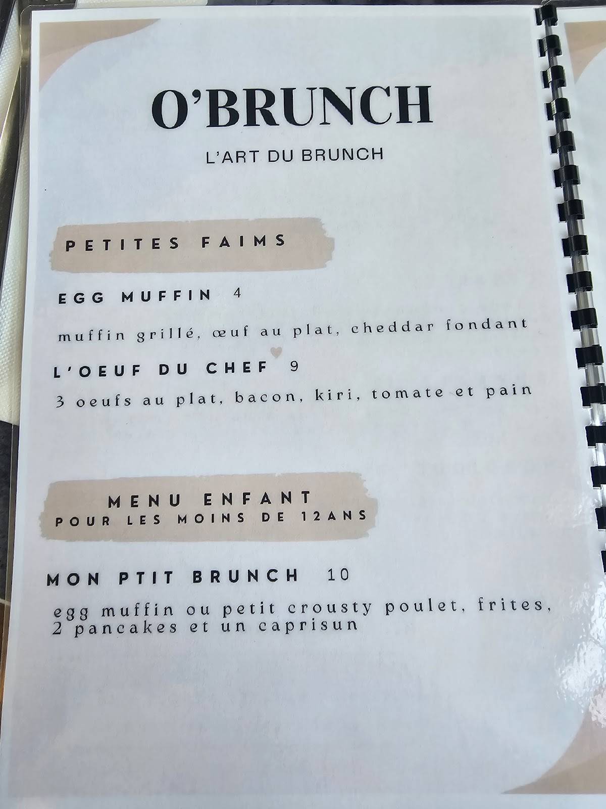 O'brunch Compiegne меню