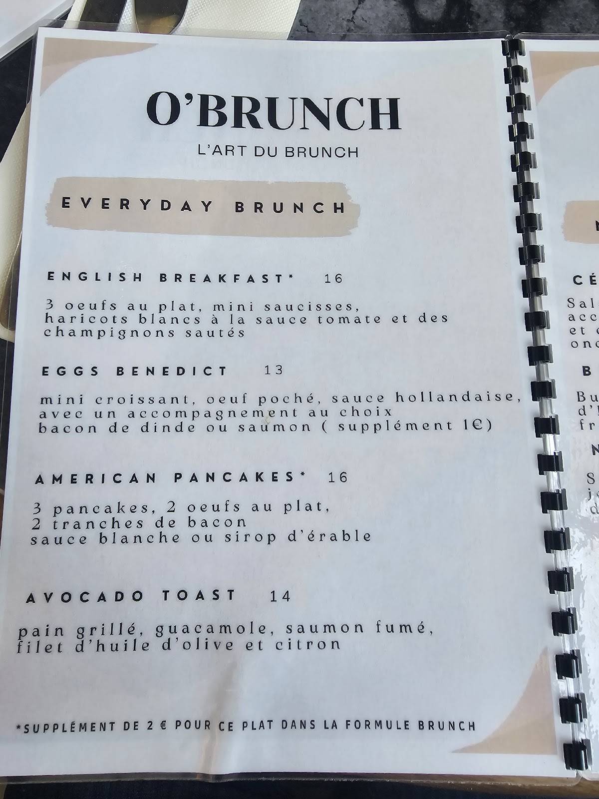 O'brunch Compiegne меню