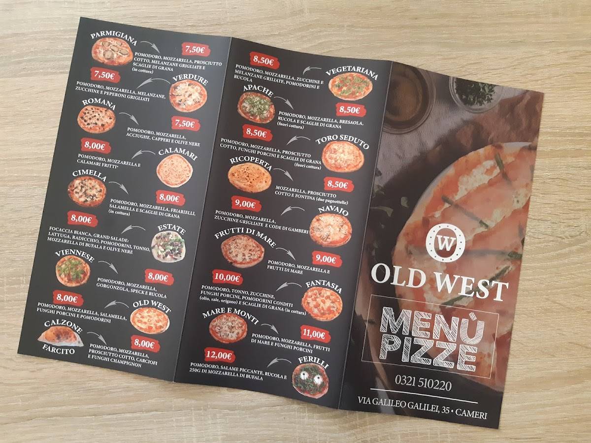 Old West Cameri меню