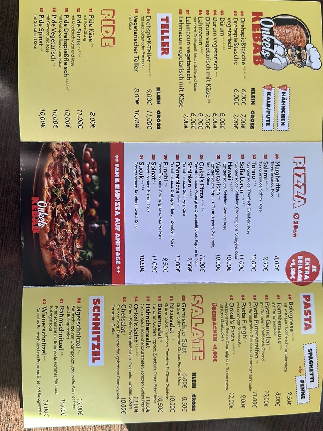 Onkel Kebab меню
