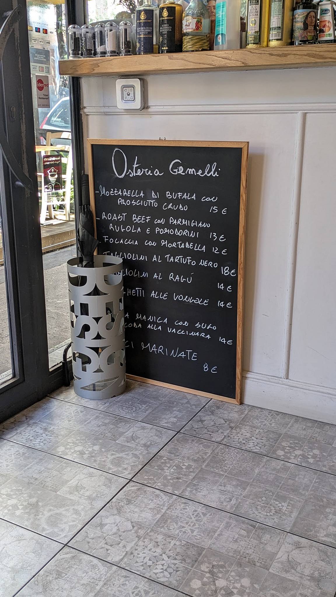 Osteria Gemelli меню