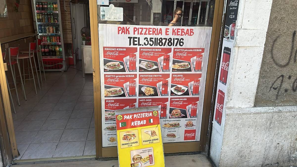 PAK PIZZERIA E KEBAB меню