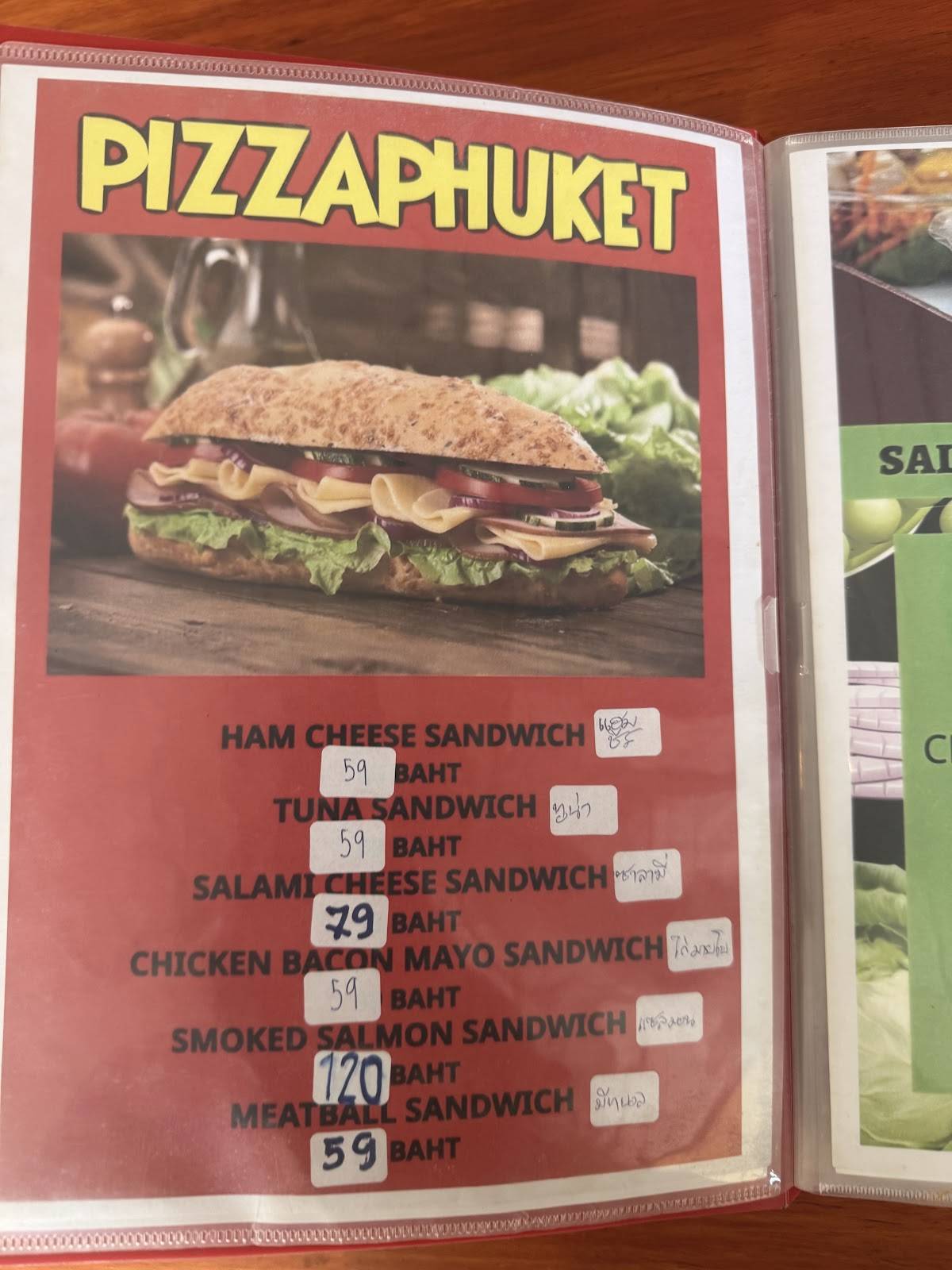 PIZZAPHUKET меню