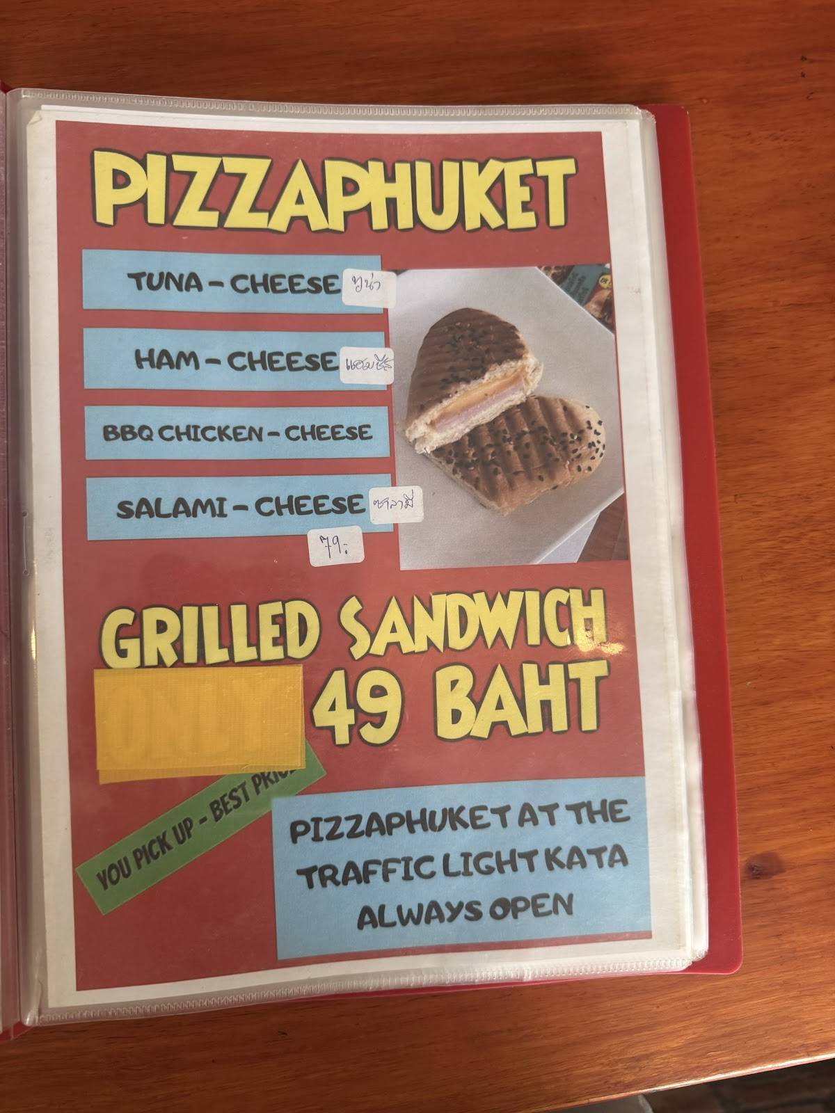 PIZZAPHUKET меню