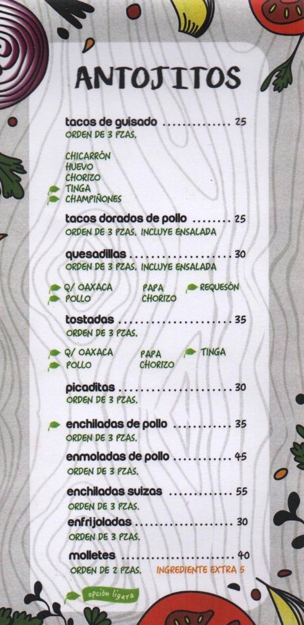 Paco's меню