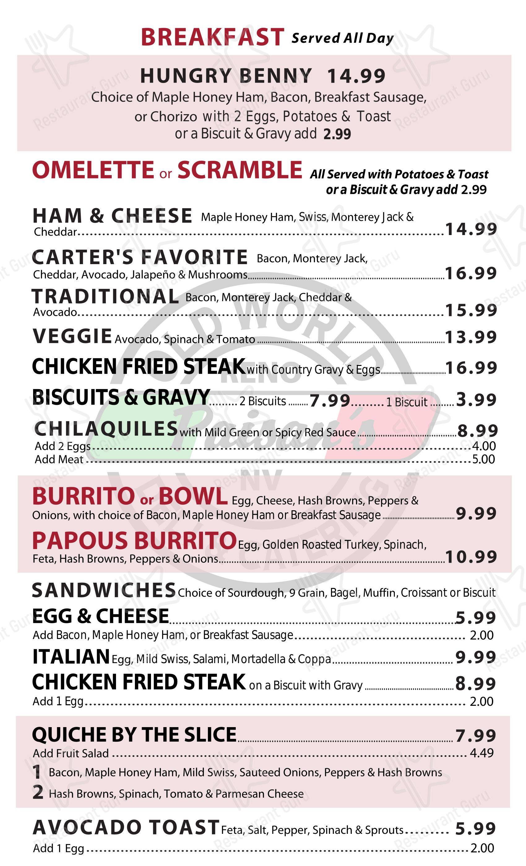 Paisan's Old World Deli & Catering в Рино - Крафт меню