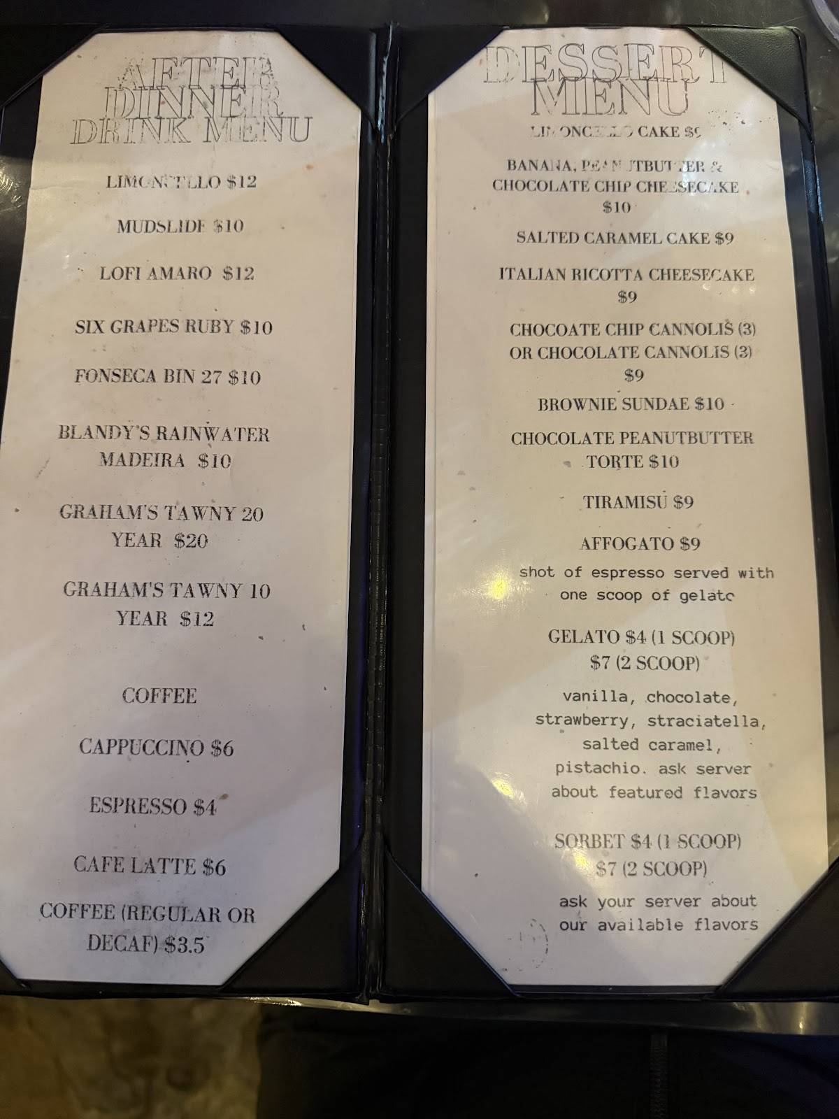 Paolino Italian Restaurant меню