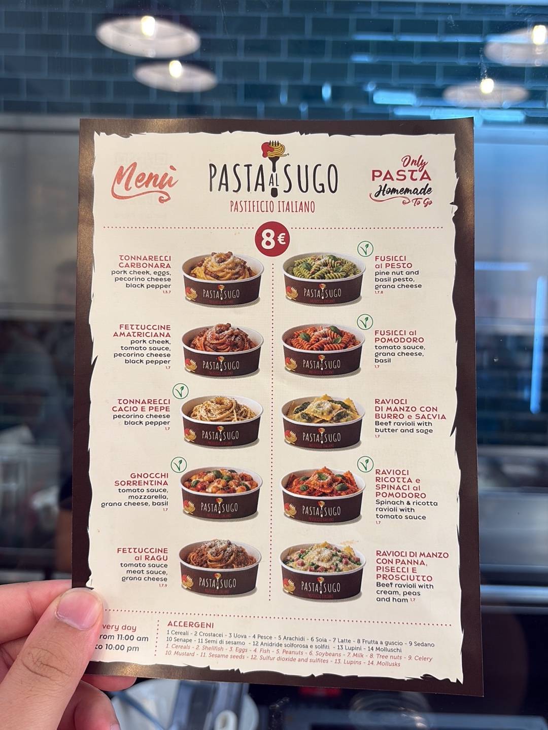 Pasta al Sugo меню