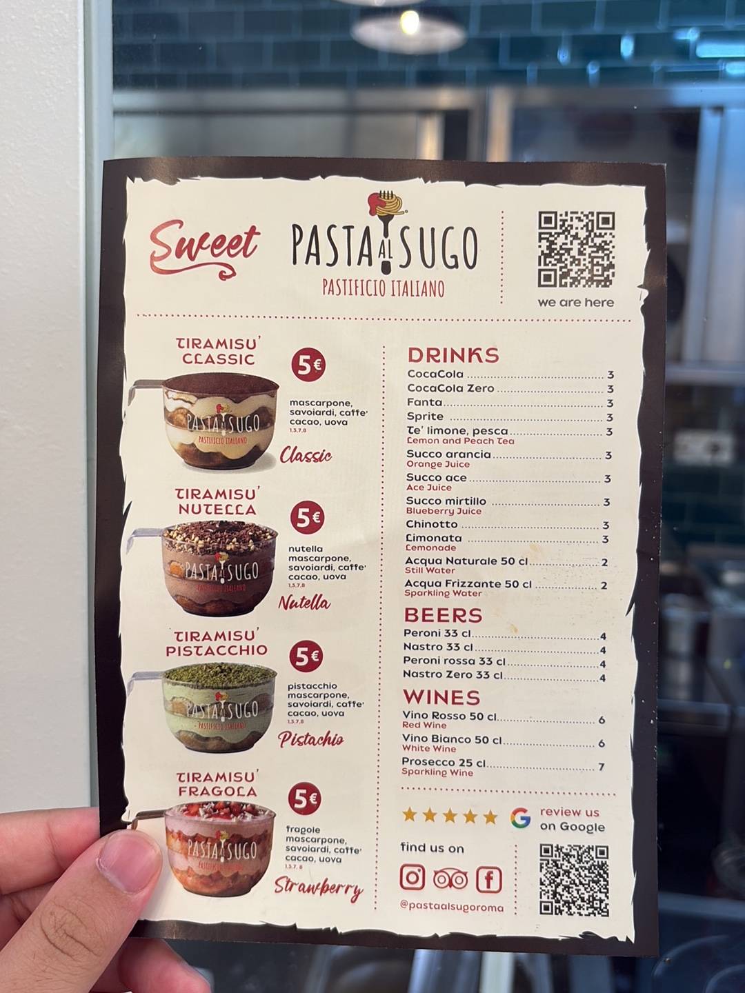 Pasta al Sugo меню